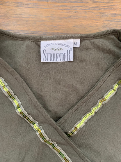 vintage green mesh top with sequins