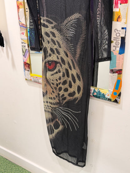 Leopard Face Sheer Dress