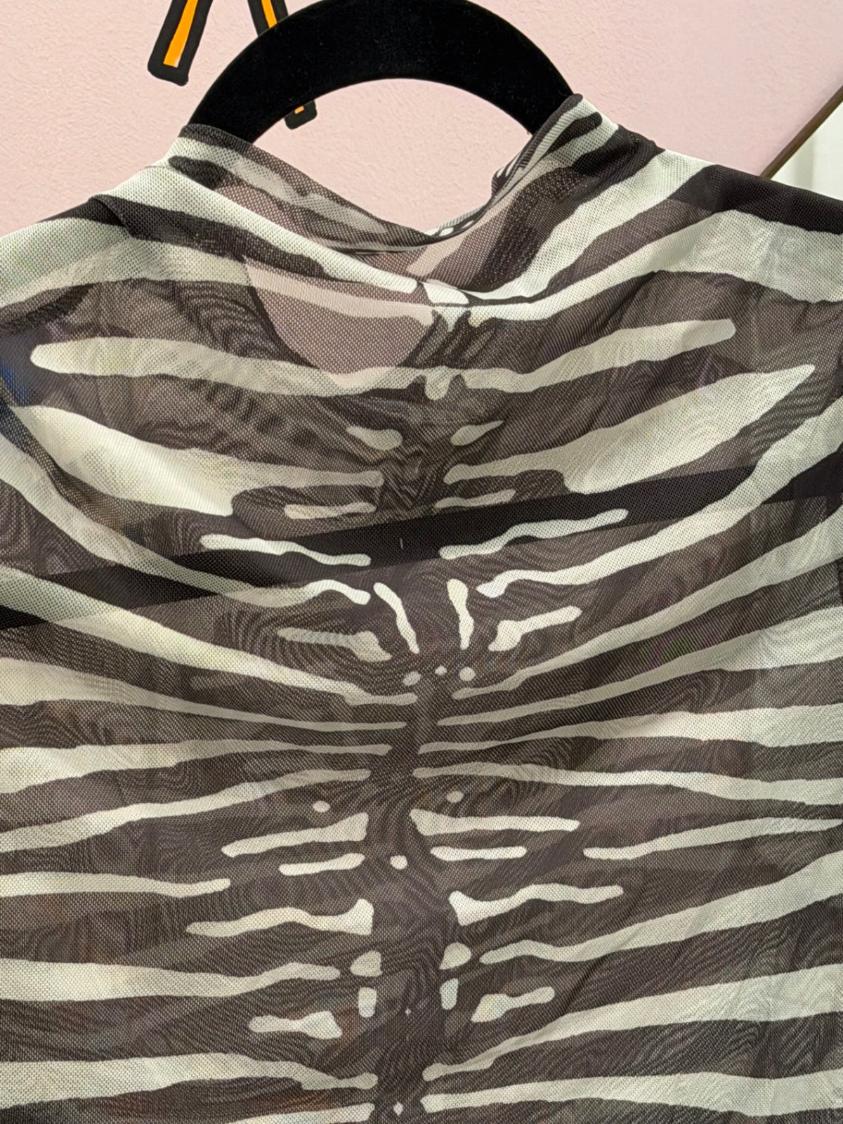 Zebra Print Mesh Top