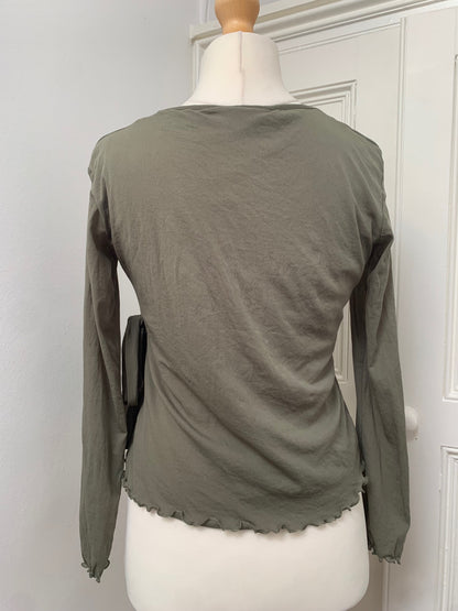 vintage green mesh top with sequins