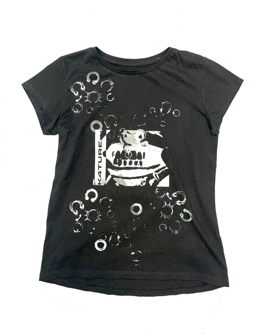 K4TURE black & silver piercing top