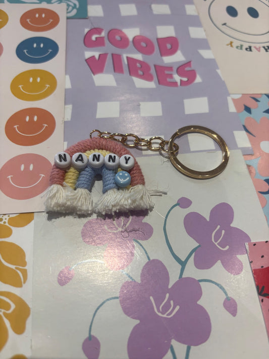 Pink/yellow Nanny Rainbow Keyring