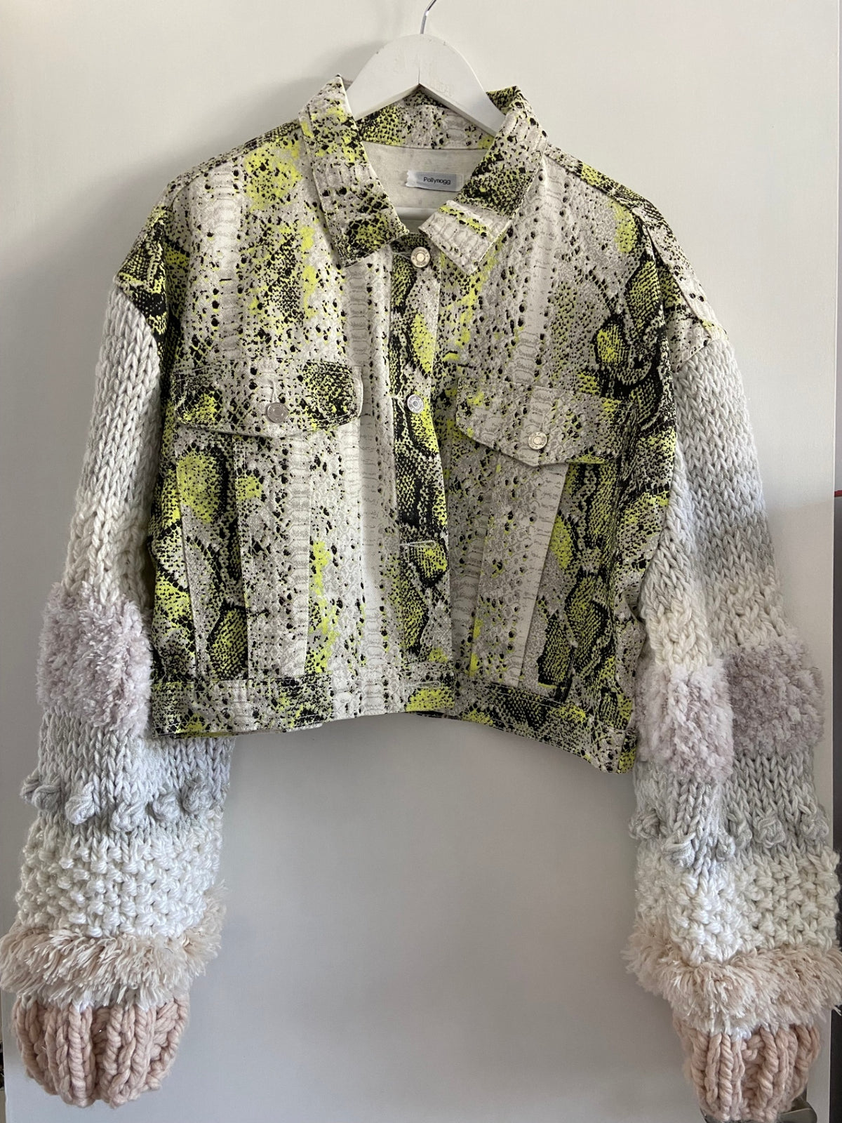 Jean Jacket with Knitted Sleeves