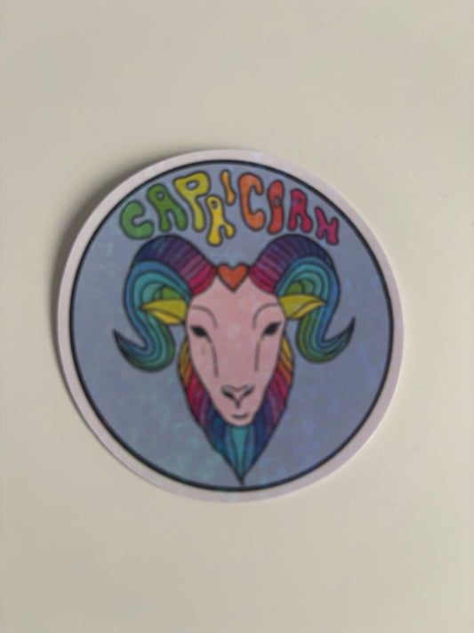 Capricorn holographic sticker 