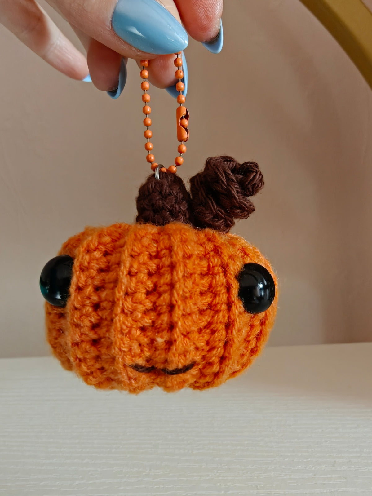 Pumpkin crochet keychain