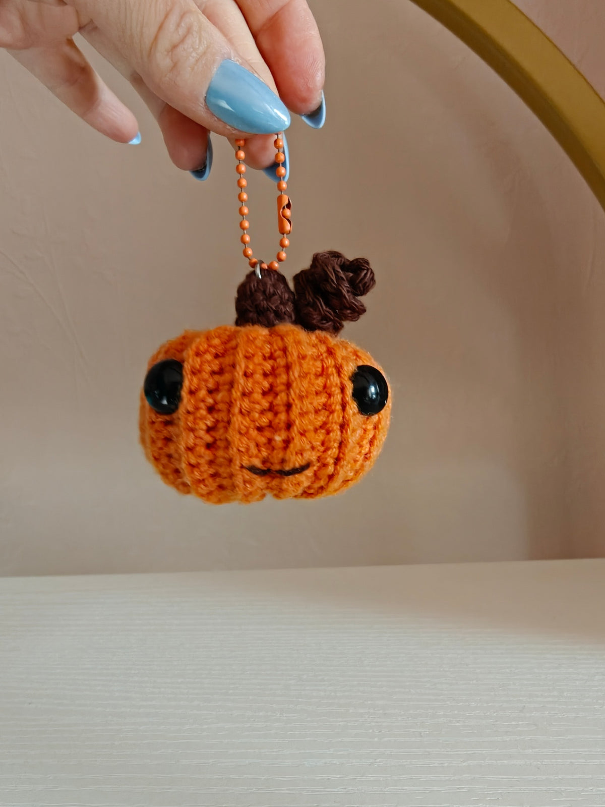 Pumpkin crochet keychain
