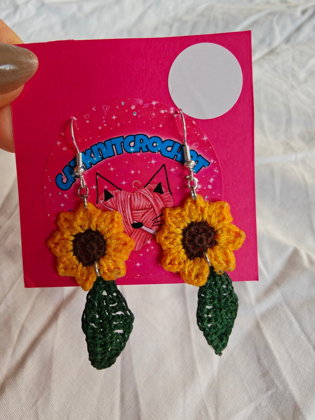 Sunflowers with leaf earrings