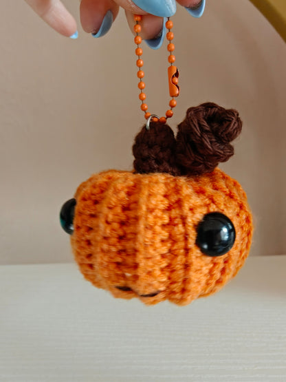 Pumpkin crochet keychain