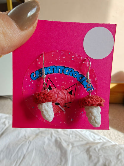 Cute red mushroom earrings