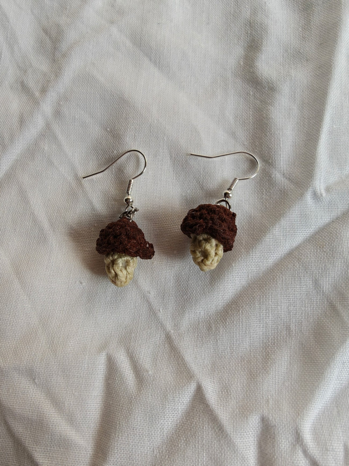 Cute autumn brown mushroom earrings