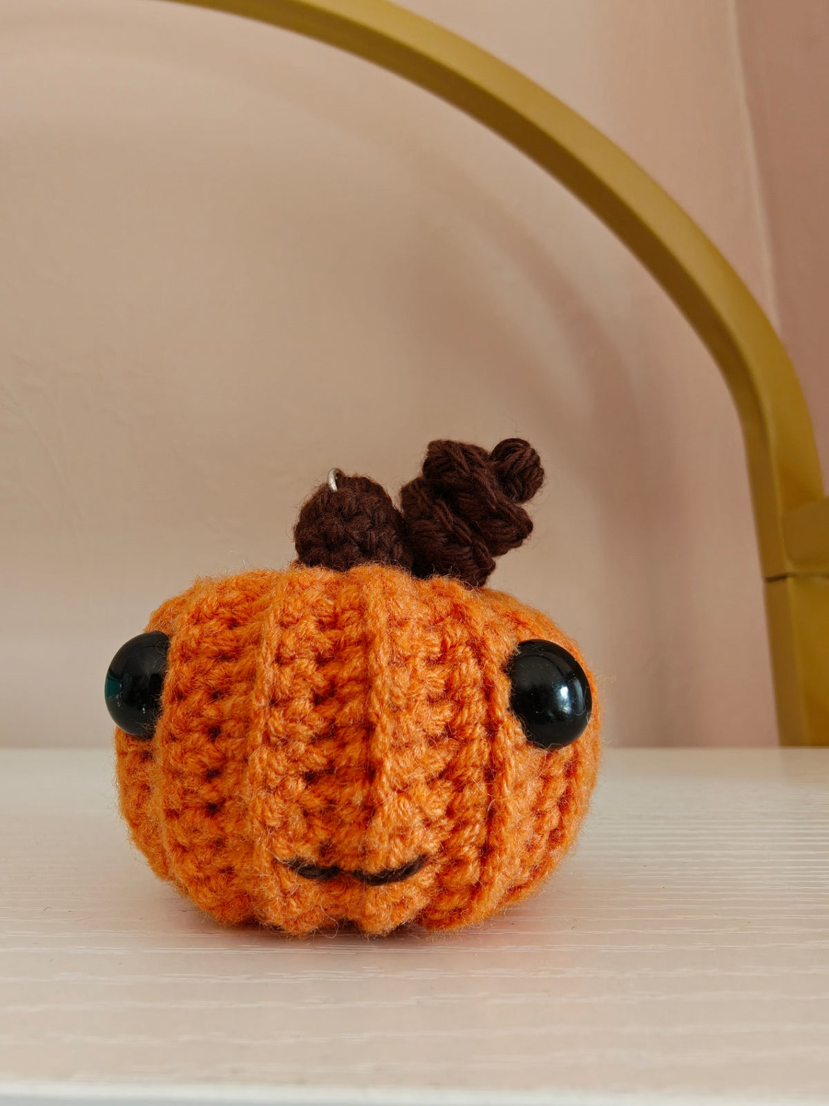 Pumpkin crochet keychain