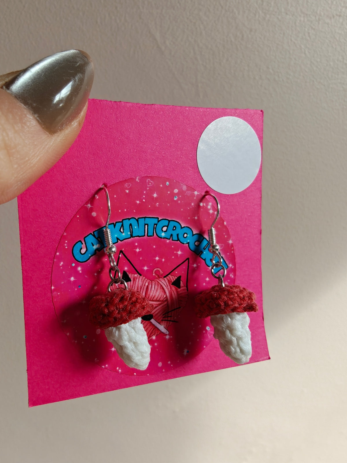Cute red mushroom earrings