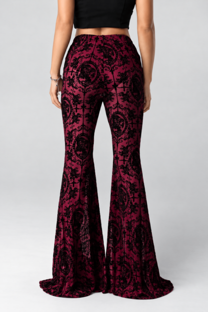 Burgandy Skull Trousers Size Medium