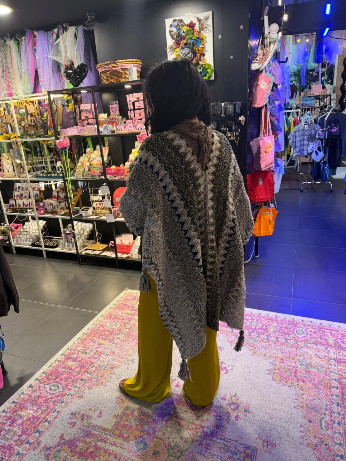 Grey Tassel Shawl