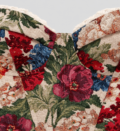 Romantic Tapestry Red Mix Floral Corset Large