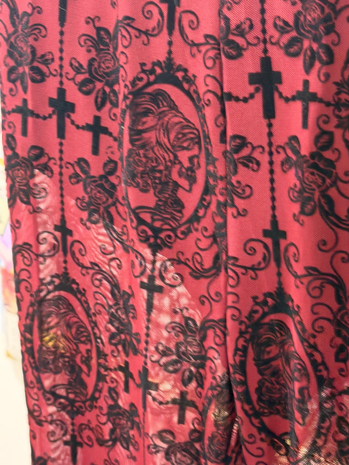 Burgandy Skull Trousers Size Medium