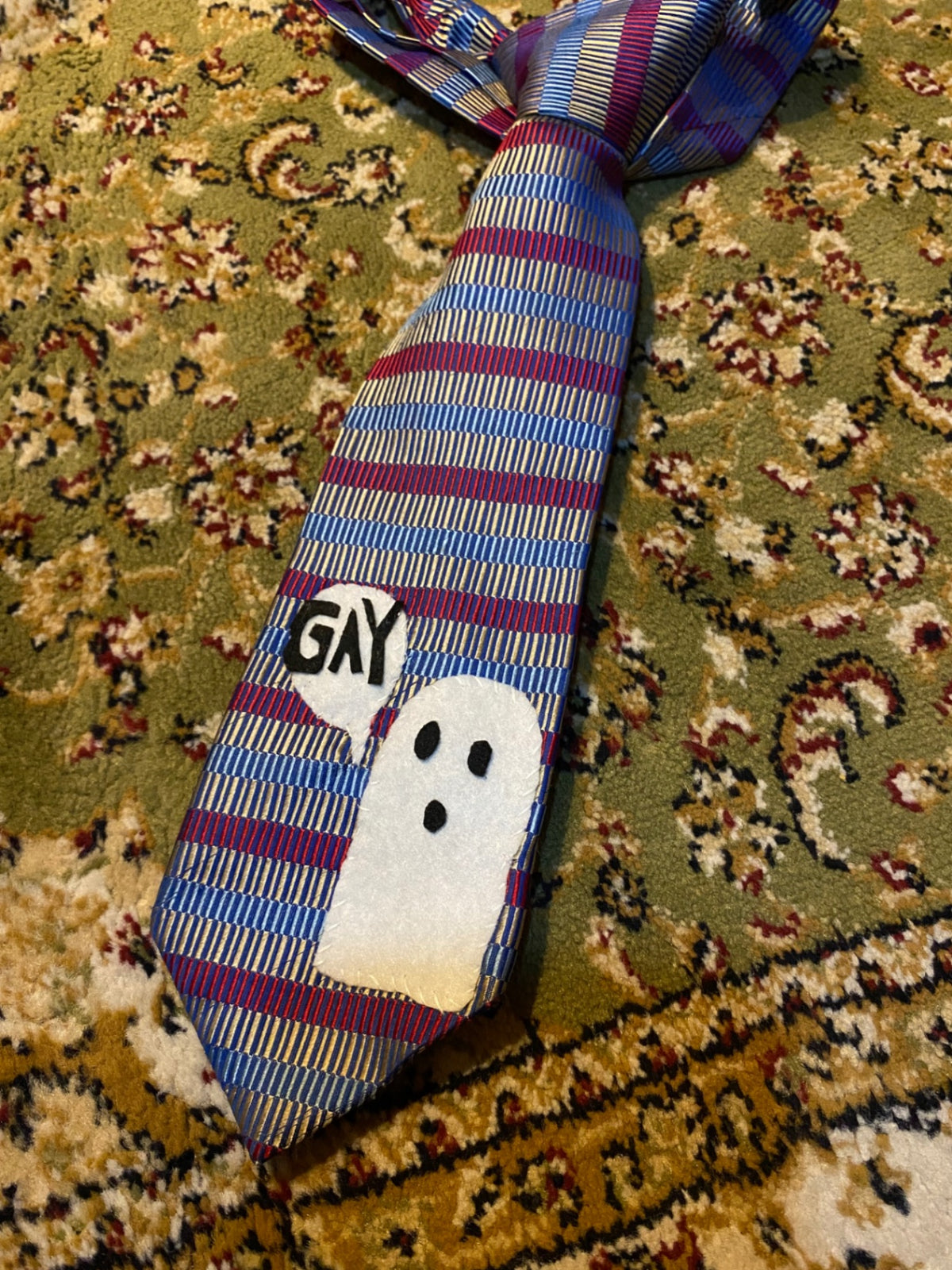 STRIPY GAY GHOST Up-cycled tie