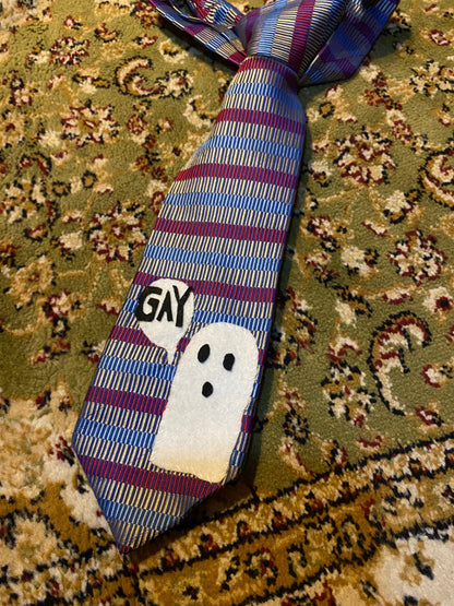 STRIPY GAY GHOST Up-cycled tie