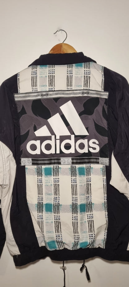 Black and White Windbreaker with Silver Trim