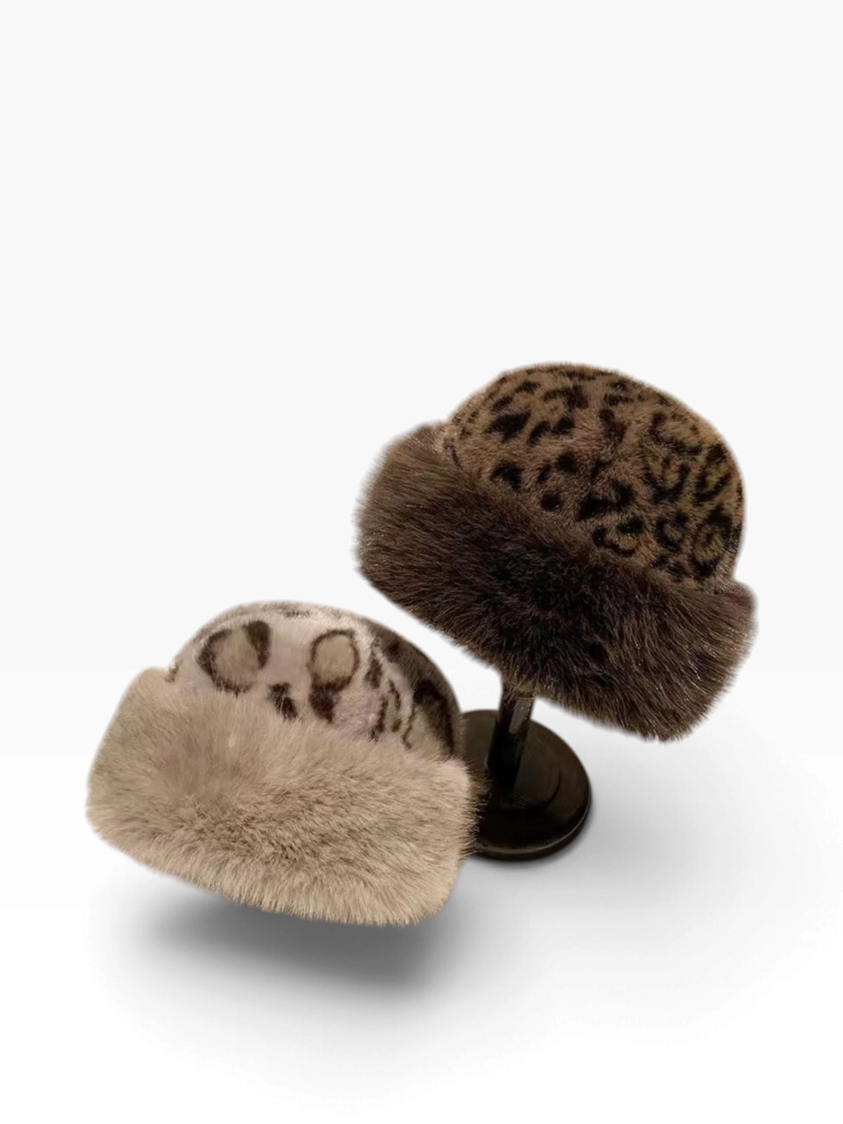 Fur Bucket Hat Dark Leopard