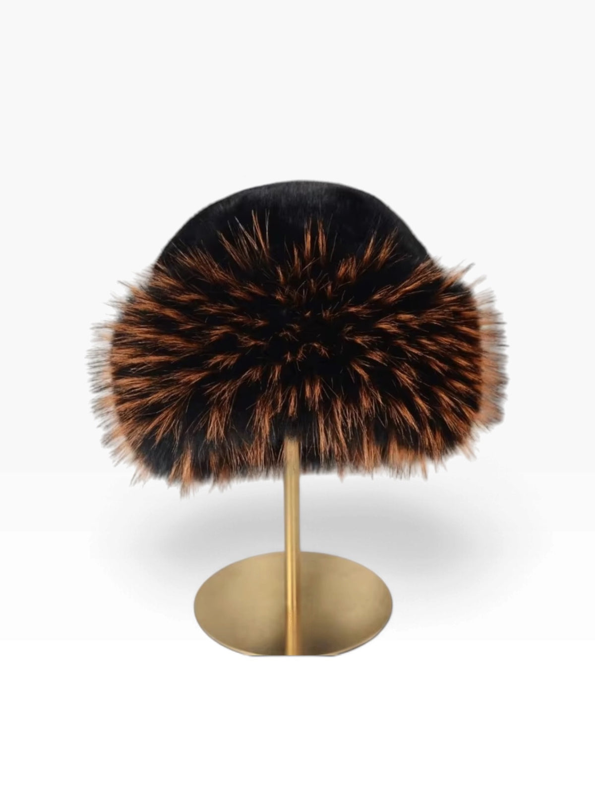 Fur Bucket Hat Black Orange 
