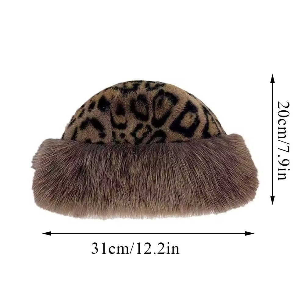 Fur Bucket Hat Dark Leopard