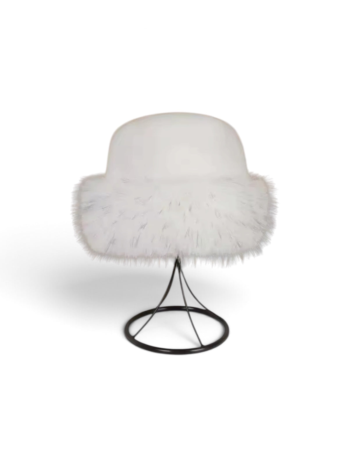 Fur Bucket Hat White