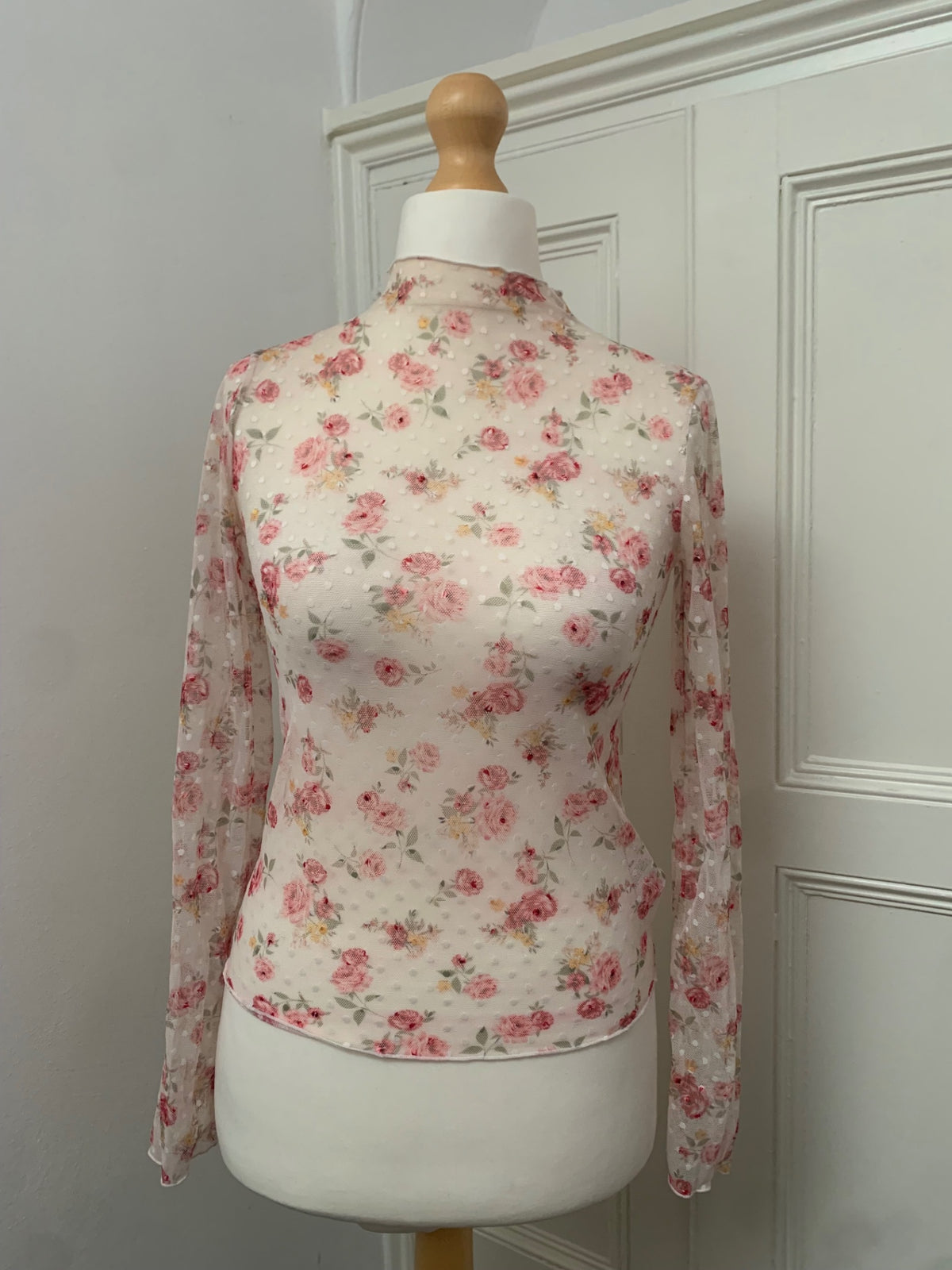 tally weijl mesh floral top