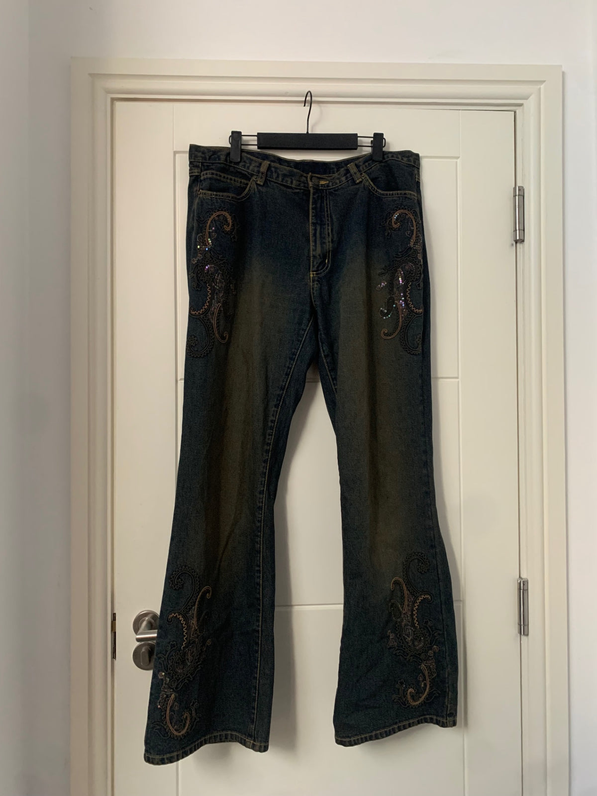 vintage embroidered jeans