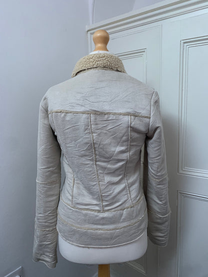 cream zip up jacket 