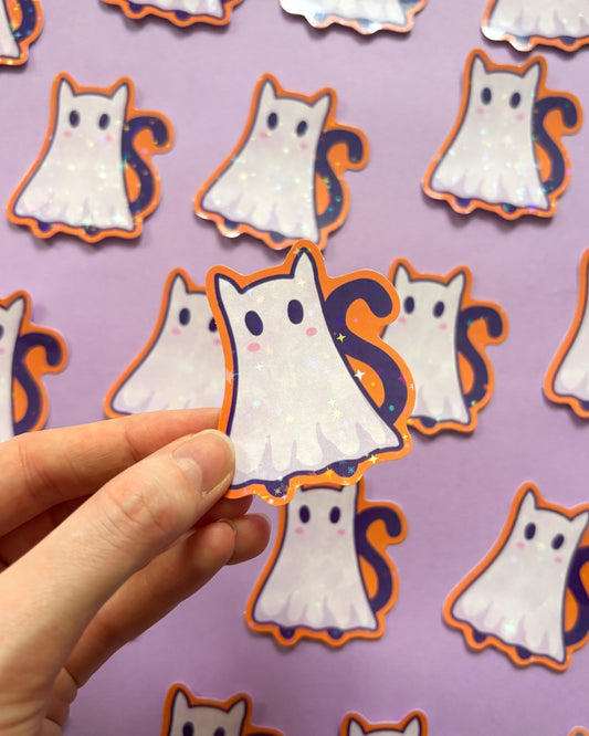 Ghost Cat  Vinyl Sticker