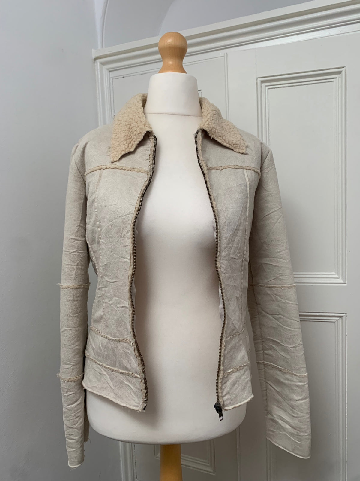 cream zip up jacket 
