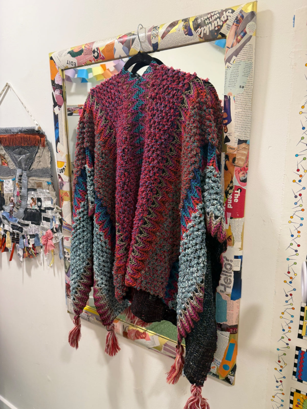 Fuchsia Tassel Shawl