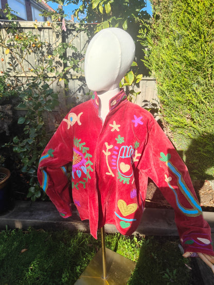 Wanderlust velvet jacket - cactus Red 
