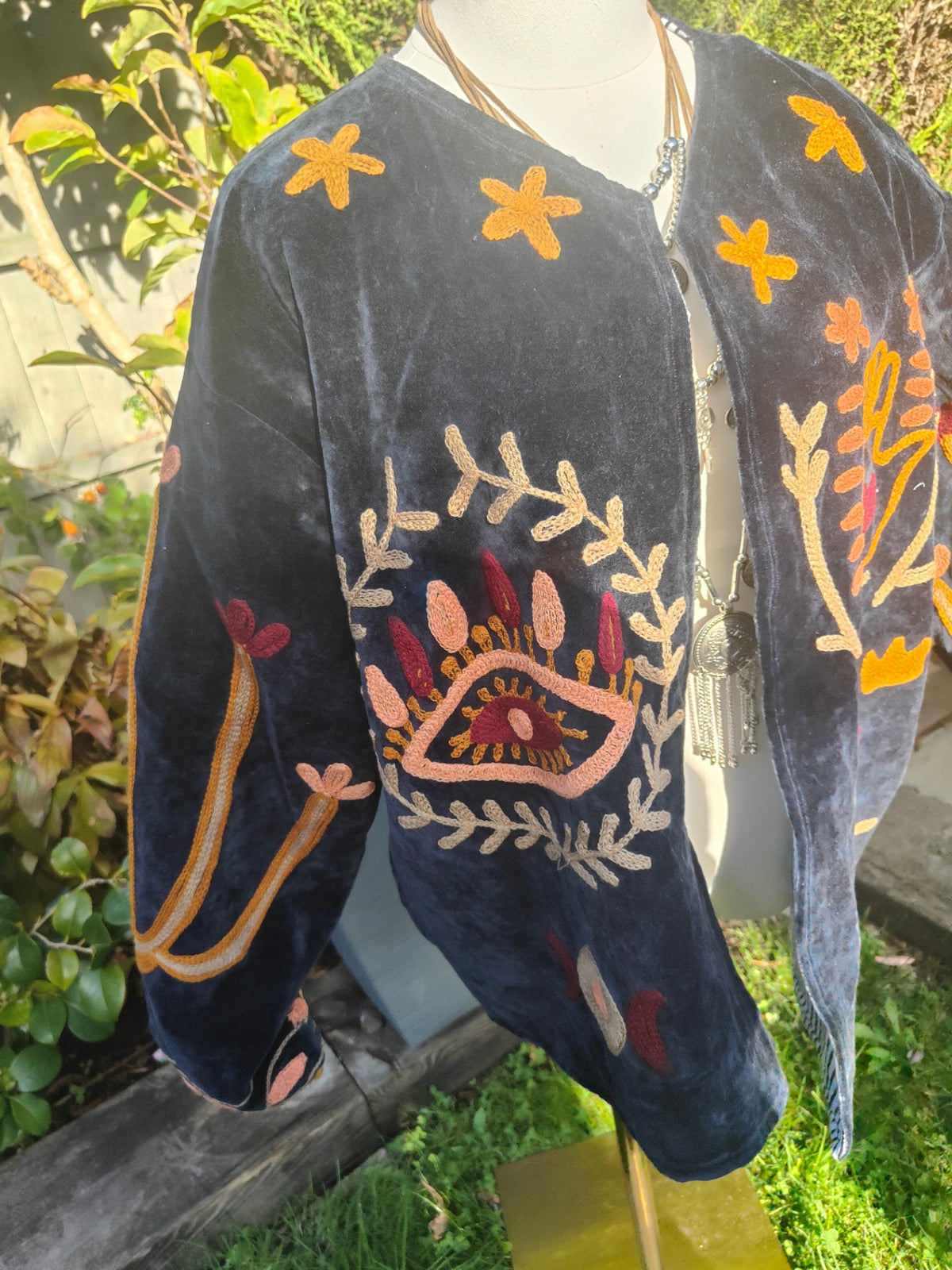 Wanderlust velvet jacket - No collar hand Navy