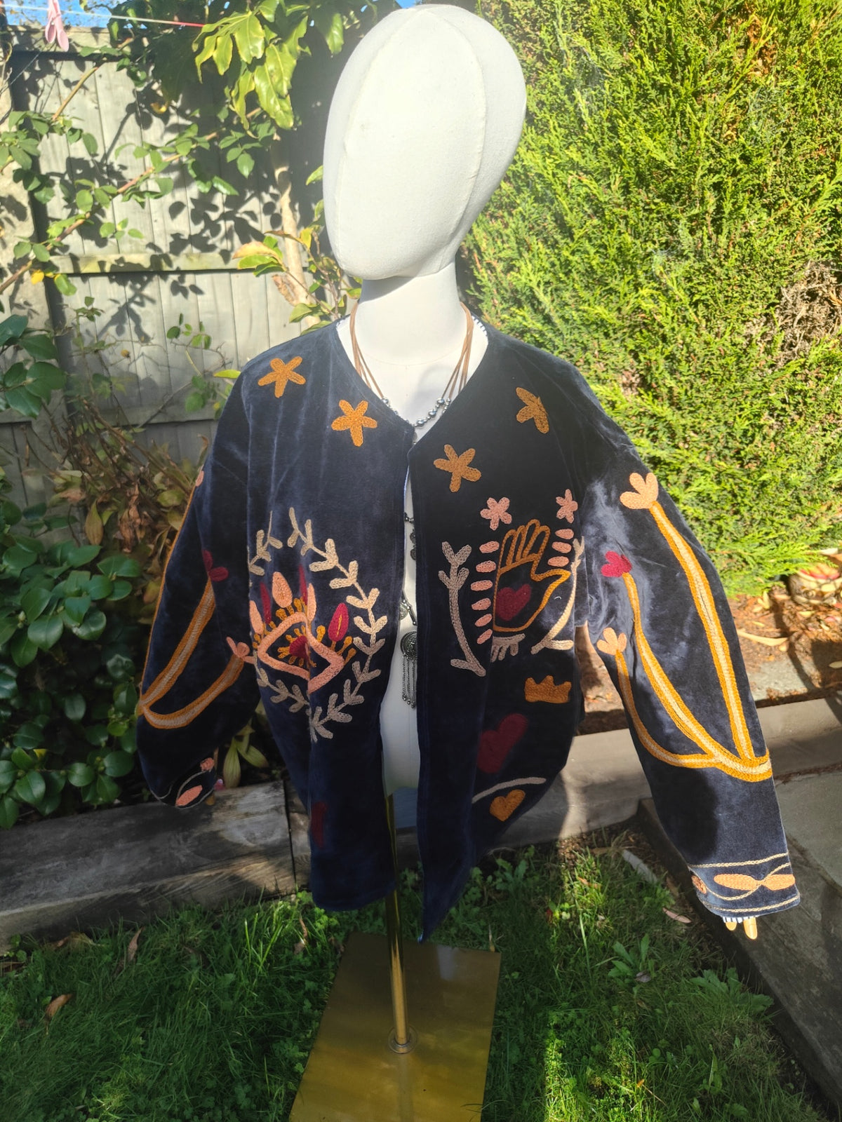 Wanderlust velvet jacket - No collar hand Navy