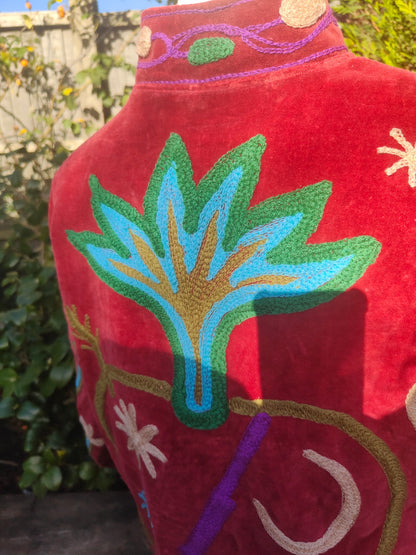 Wanderlust velvet jacket - cactus Red 