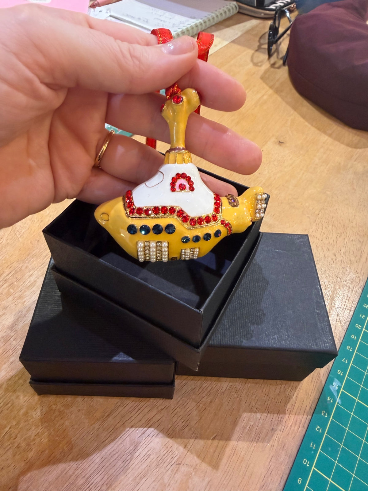 Boxed Yellow submarine decoration