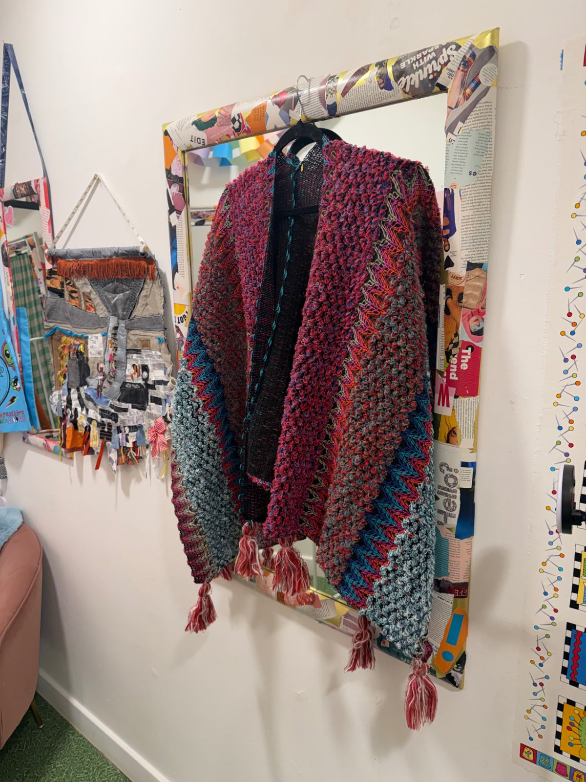 Fuchsia Tassel Shawl