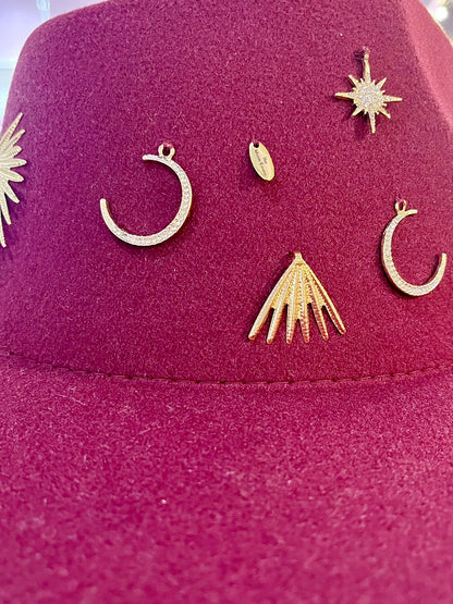 Luna Gold Burgundy Fedora