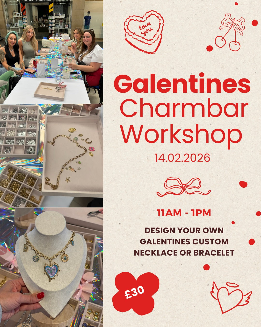 14th February  - Galentines Charm Bar Workshop *AFTERNOON ADDITIONAL SLOT*